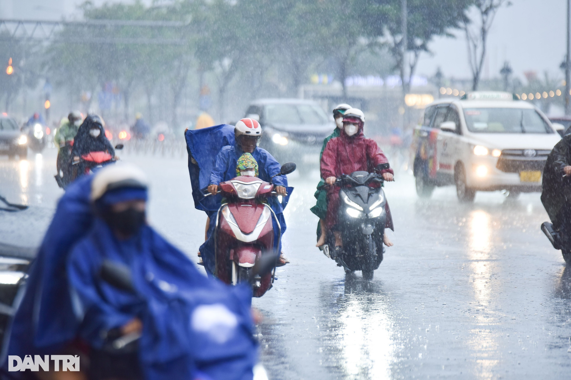 Người dân, du khách bì bõm lội nước sau cơn mưa lớn ở TPHCM - 1