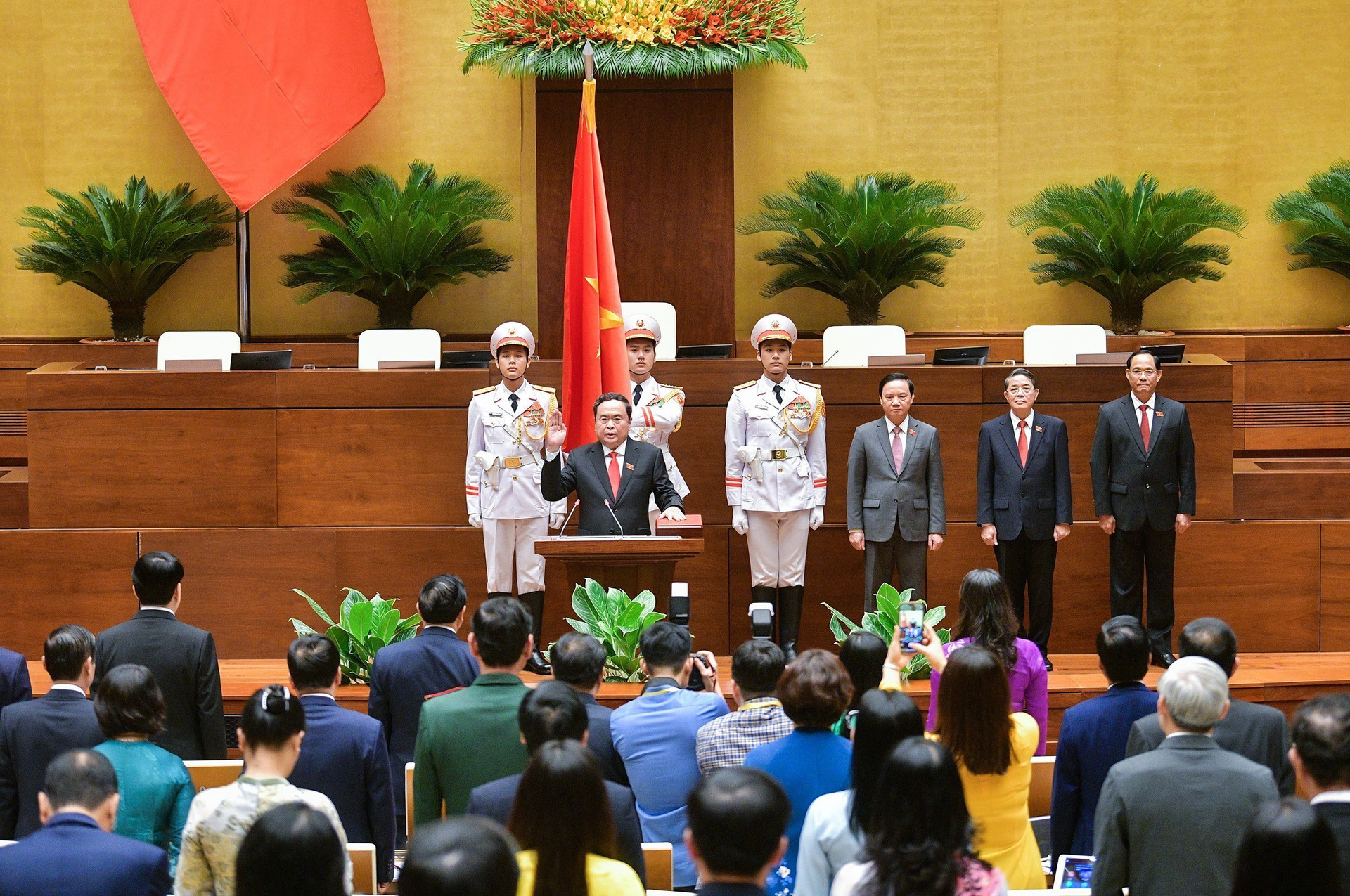 Lễ tuyên thệ của tân Chủ tịch Quốc hội Trần Thanh Mẫn. (Ảnh: quochoi.vn)