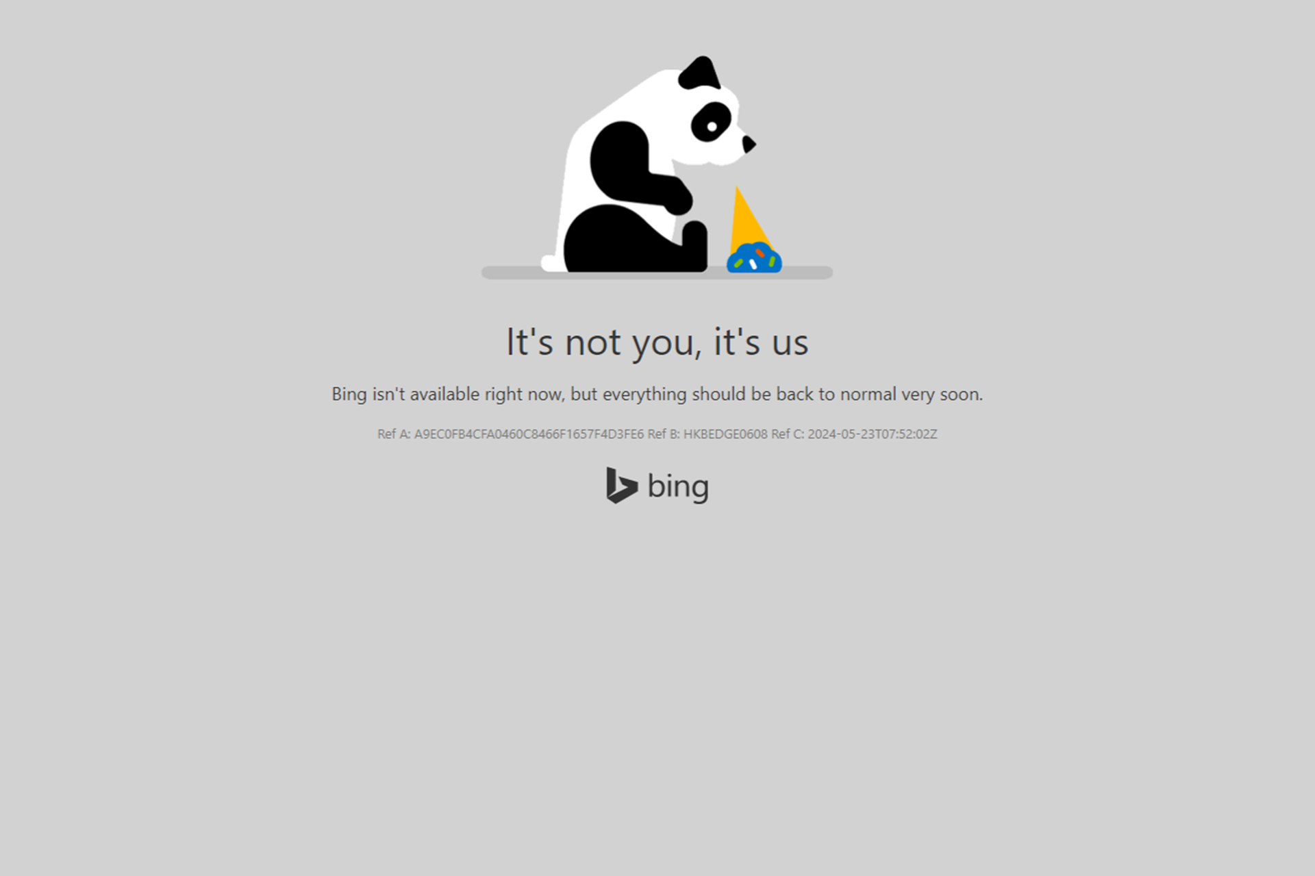 Bing gặp sự cố khi người dùng đăng nhập vào công cụ tìm kiếm này.