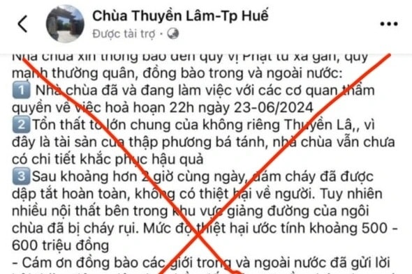 Làm rõ thông tin chùa Thuyền Lâm kêu gọi ủng hộ sau vụ cháy chánh điện - 1