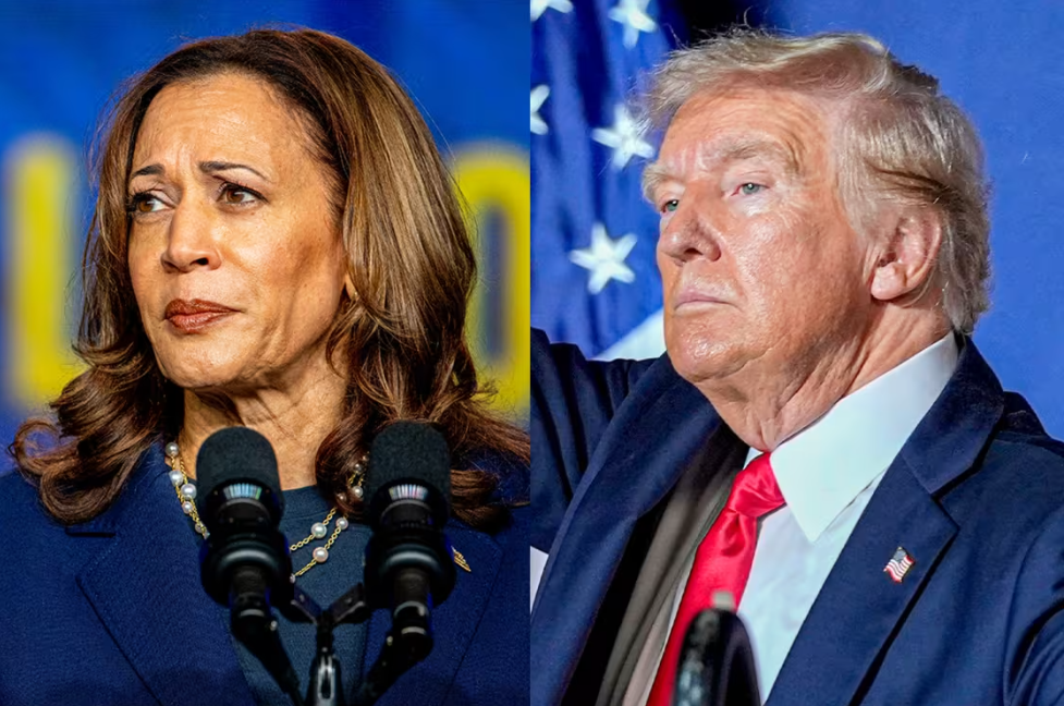 Phó Tổng thống Mỹ Kamala Harris và cựu Tổng thống Mỹ Donald Trump. (Ảnh: Getty Images)