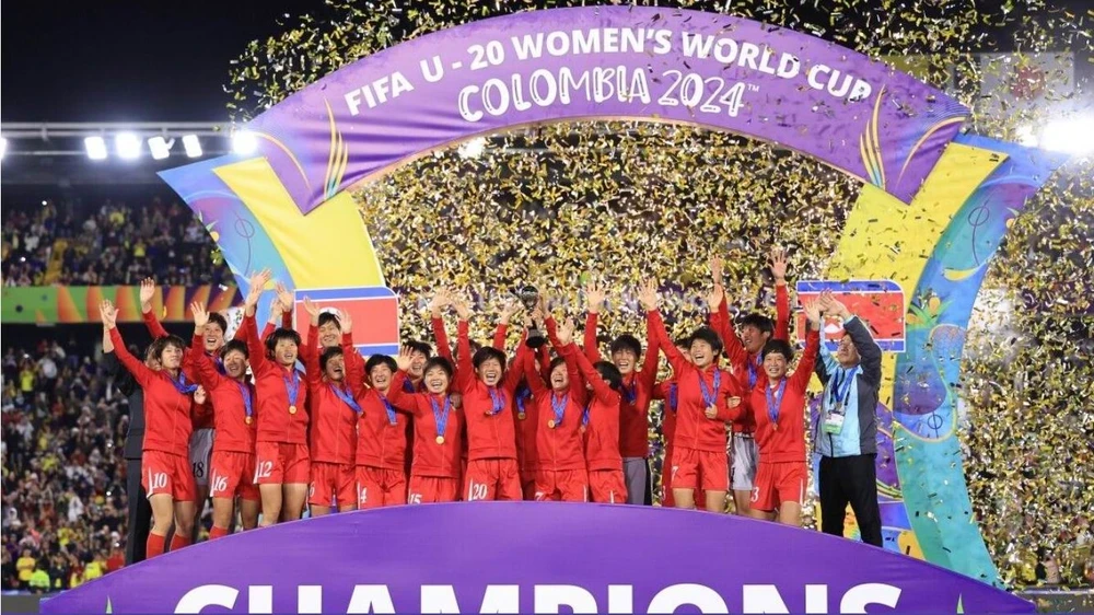 U-20 Triều Tiên lên ngôi World Cup lần thứ ba, thế giới đến nay chỉ có Mỹ, Đức và Triều Tiên có được thành tích này. Ảnh:FIFA