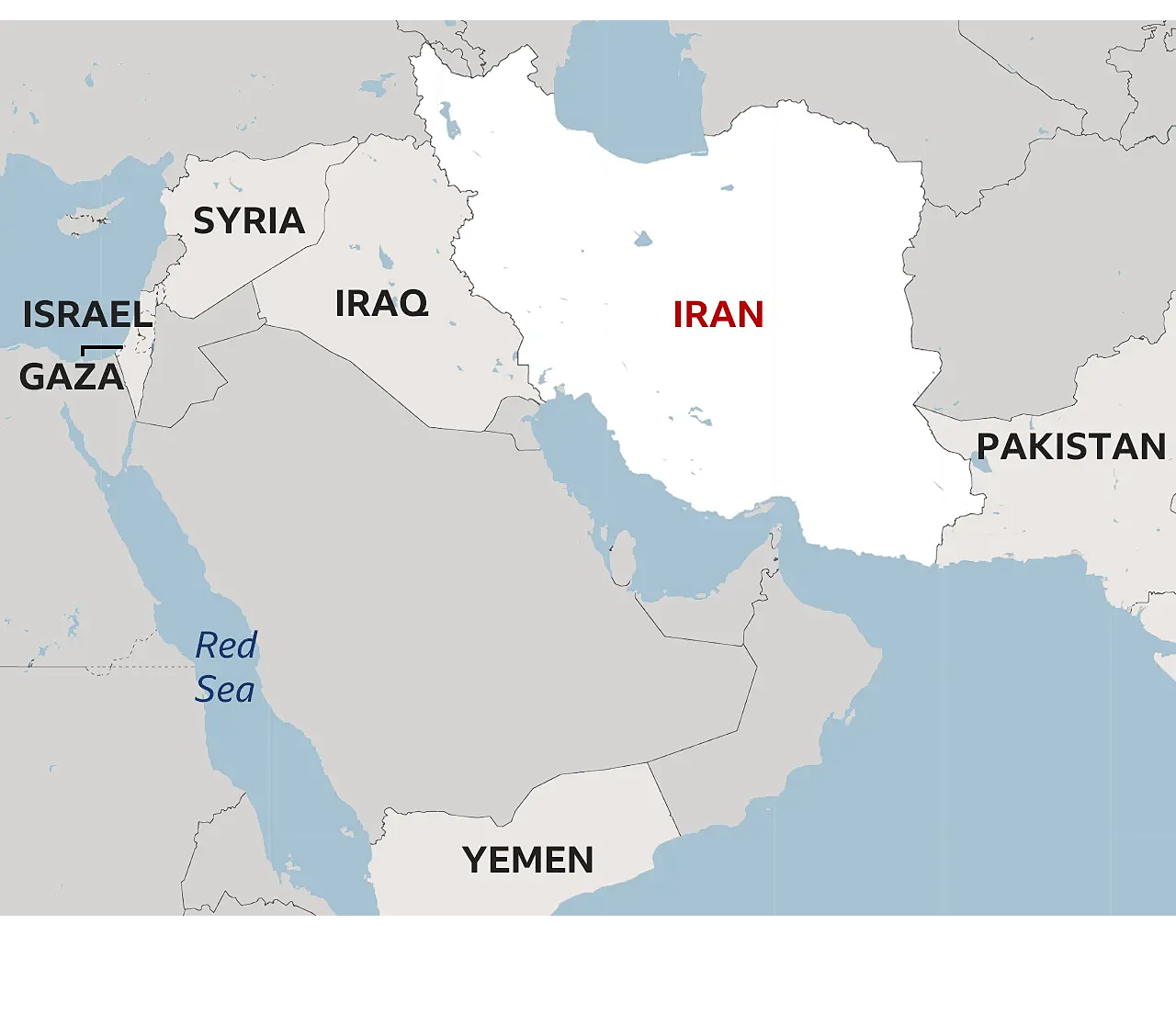 Vị trí Iran - Israel. (Đồ họa: BBC)