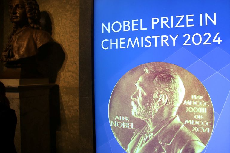 Giải Nobel Hóa học 2024 được công bố tại Stockholm, Thụy Điển. (Ảnh: Reuters)