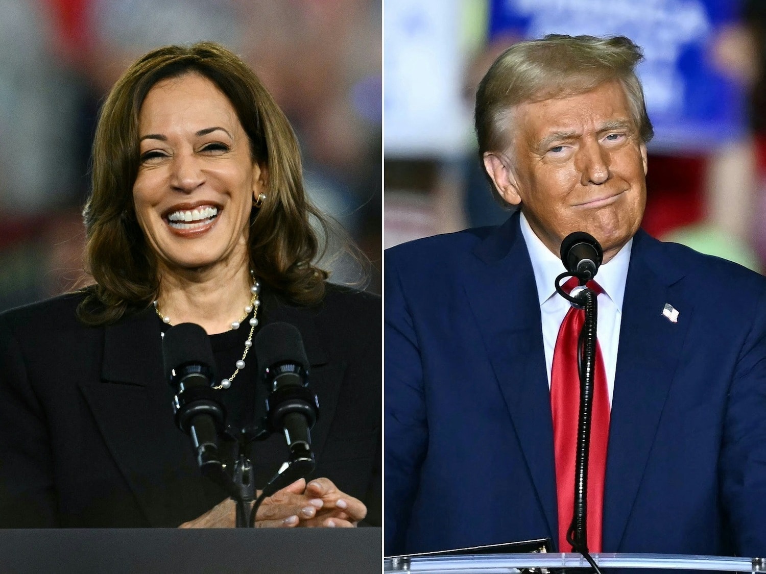 Bà Kamala Harris và ông Donald Trump.