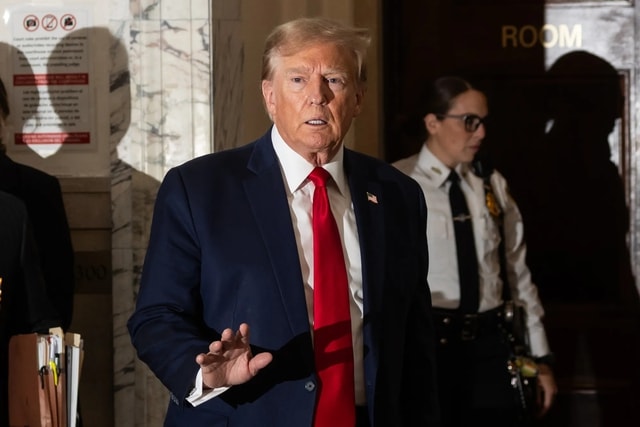 Donald Trump at the New York State Supreme Court in Dec 2023.Photographer: Yuki Iwamura/Bloomberg