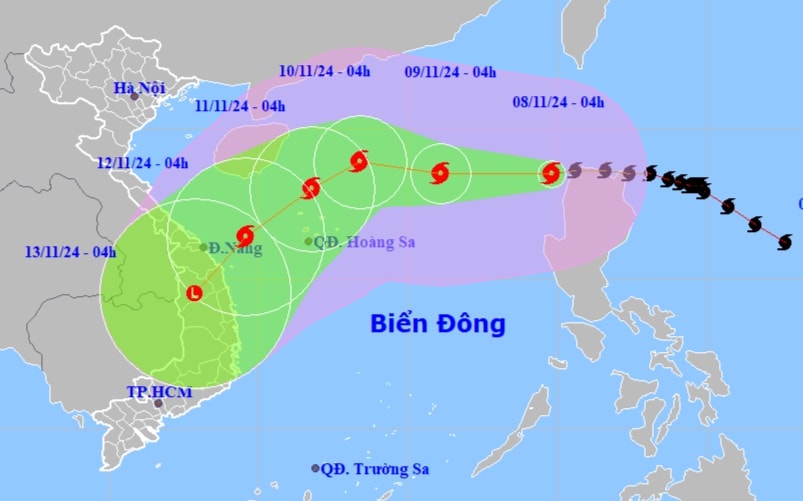 Bão Yinxing mạnh cấp 14, giật cấp 17 đi vào Biển Đông và tiếp tục đổi hướng - 1