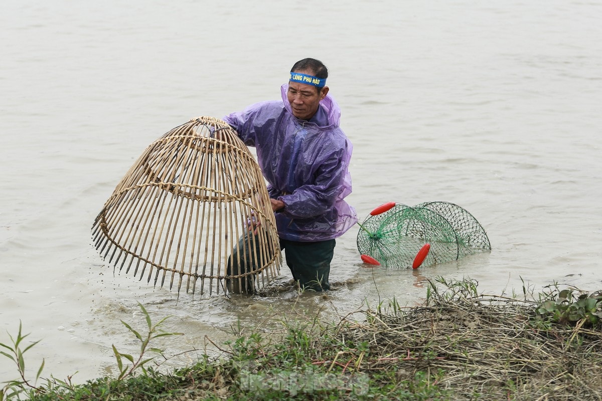 Hàng trăm người xuống ruộng bắt cá cầu may giữa trời lạnh 16 độ ảnh 6