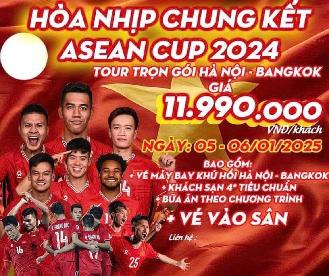 Tour du lịch Thái Lan cổ vũ đội tuyển Việt Nam tại chung kết AFF Cup được mở bán và nhanh chóng hút khách.