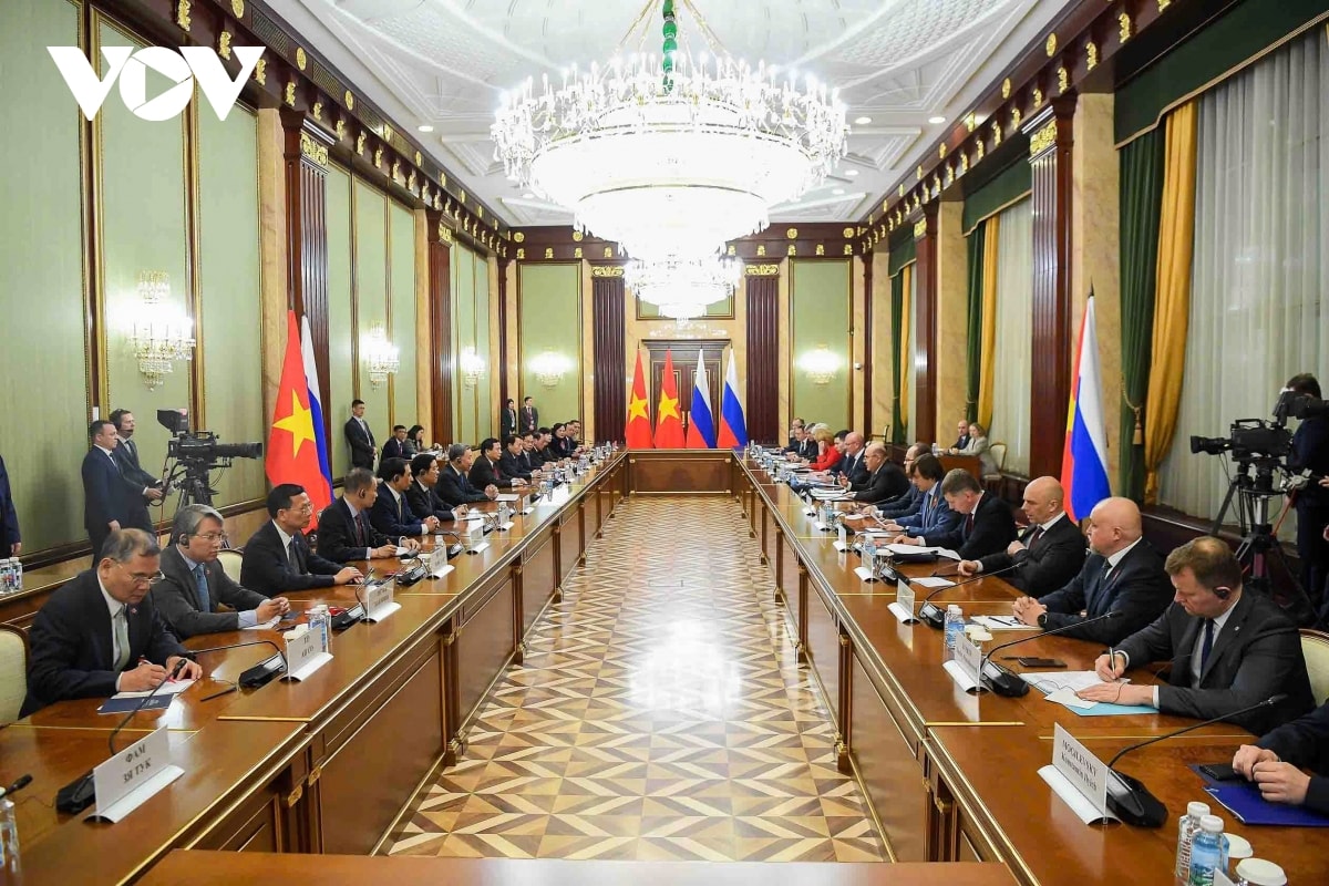 Tổng Bí thư Tô Lâm hội kiến Thủ tướng Liên bang Nga Mikhail Mishustin Tổng Bí thư Tô Lâm hội kiến Thủ tướng Liên bang Nga Mikhail Mishustin