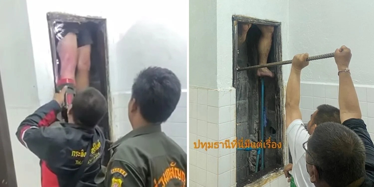 Tên trộm chạy trốn khỏi cảnh sát, bị kẹt cứng ở nơi không ngờ Tên trộm chạy trốn khỏi cảnh sát, bị kẹt cứng ở nơi không ngờ