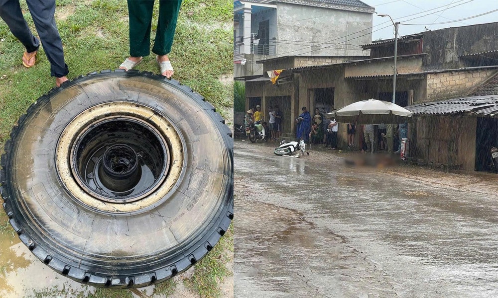 Xe tải đang chạy rơi bánh văng trúng người ngồi trên xe máy khiến tử vong Xe tải đang chạy rơi bánh văng trúng người ngồi trên xe máy khiến tử vong