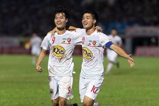 Tiền đạo Văn Toàn và Công Phượng thời điểm còn khoác áo Hoàng Anh Gia Lai. Ảnh: Thanh Long