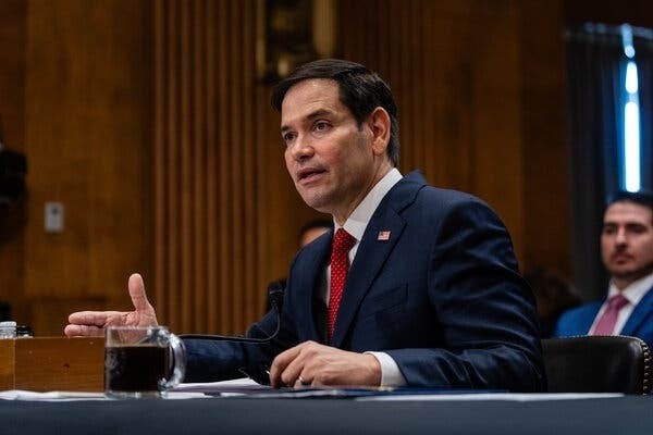 Ngoại trưởng Mỹ Marco Rubio. Ảnh: THE NEW YORK TIMES Mỹ kêu gọi Trung Quốc khuyến khích Iran không đóng eo biển Hormuz