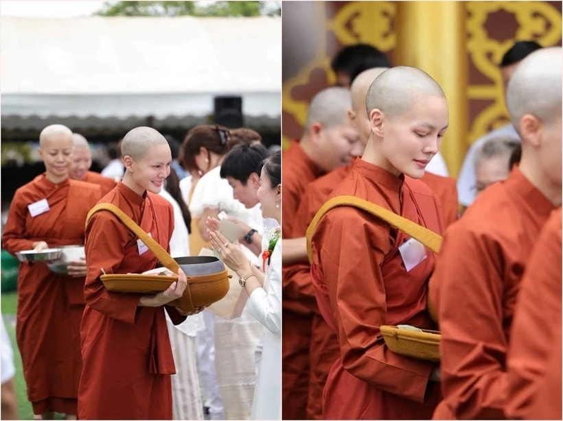 Nữ diễn viên Janie Tienphosuwan đi tu trong 9 ngày. Ảnh: Thairath