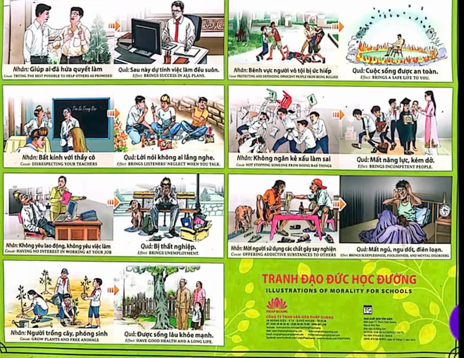 Đã gỡ bỏ tranh ‘luật nhân quả’ tại trường Tiểu học Quang Trung