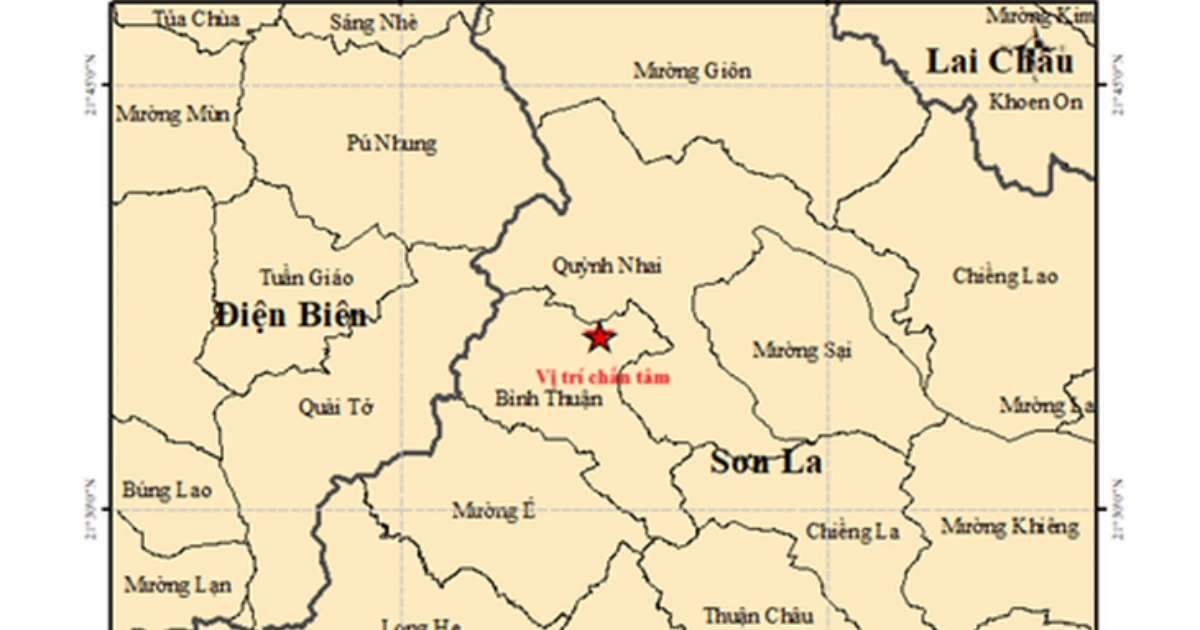 Động đất tại tỉnh Sơn La và thành phố Huế có độ lớn từ 3,6 đến 4