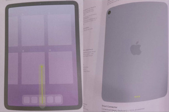 iPad Air 4 lộ diện: Thiết kế giống iPad Pro, Touch ID tích hợp phím nguồn, camera đơn