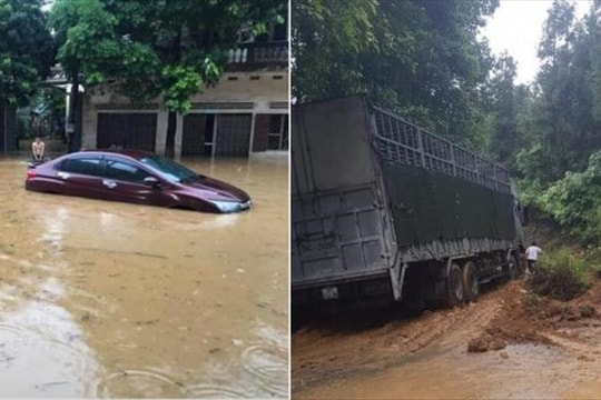 Mưa to ở Lào Cai gây ngập nặng, sạt lở hàng loạt tuyến đường