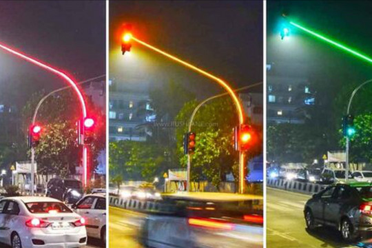 Ấn Độ thử nghiệm lắp đặt đèn giao thông full-LED độc lạ ở Mumbai
