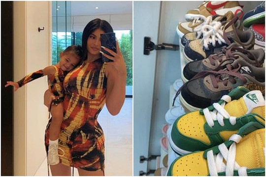 Nữ tỷ phú Kylie Jenner khoe BST giày hiệu của con gái: Mới tập đi đã có cả tủ, đếm sơ sơ tầm... 70 triệu?