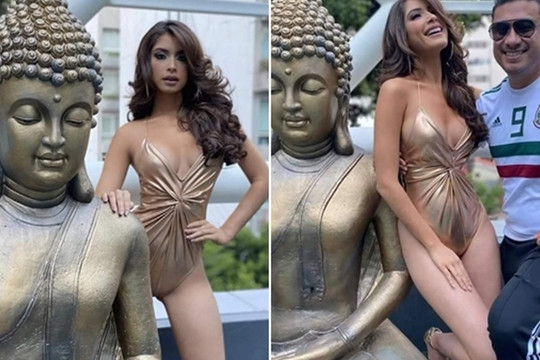 Hoa hậu Mexico bị chỉ trích vì mặc phản cảm bên tượng Phật