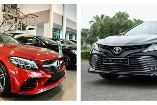 Chọn xe sang Mercedes-Benz C180 AMG hay tiện nghi Toyota Camry 2.5Q?