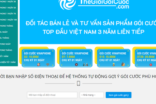 Thegioigoicuoc.com - Cổng bán lẻ gói cước Vinaphone, Viettel, Mobifone Việt Nam