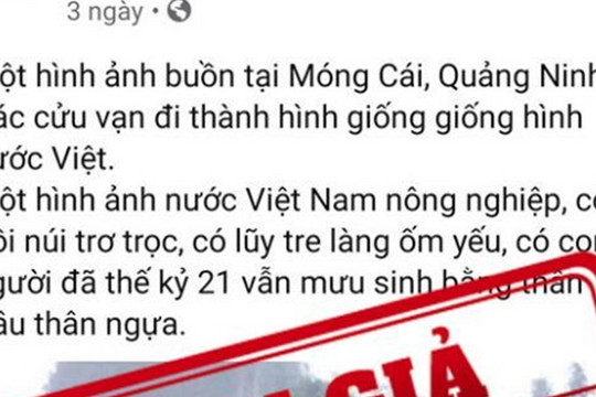 Tung tin giả trên Facebook về nạn vận chuyển hàng lậu qua cửa khẩu Móng Cái