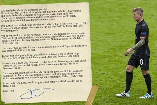 Toni Kroos xác nhận chia tay tuyển Đức 