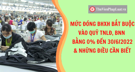 Mức đóng BHXH vào Quỹ TNLĐ, BNN bằng 0% đến 30/6/2022: Những điều cần biết