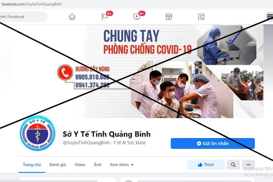 Lập Fanpage mạo danh Sở Y tế tỉnh Quảng Bình trên Facebook