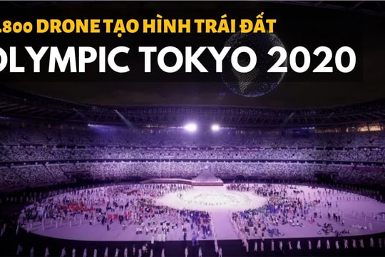 Ấn tượng với hơn 1.800 máy bay drone tạo hình Trái Đất tại Olympic Tokyo 2020