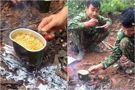 Cách nấu mì tôm giữa rừng của các anh chiến sĩ khiến dân tình nể phục