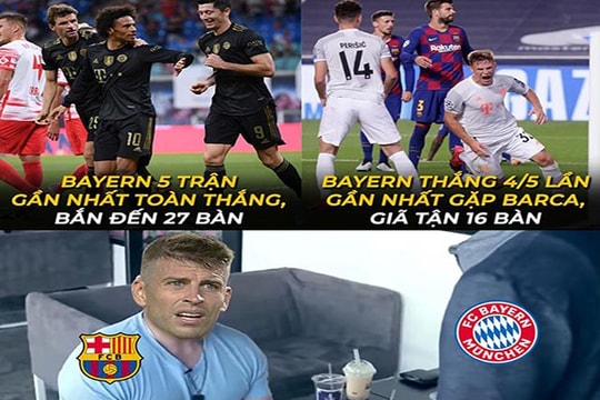 Ảnh chế: Không có Messi, Barca càng run rẩy khi đối đầu Bayern Munich