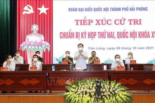 Chủ tịch Quốc hội Vương Đình Huệ tiếp xúc cử tri huyện Tiên Lãng, TP. Hải Phòng