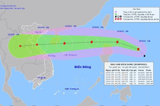 CẬP NHẬT: Bão số 7 suy yếu thành ATNĐ đổ bộ Hải Phòng - Thanh Hóa; bão KOMPASU tiến nhanh vào Biển Đông