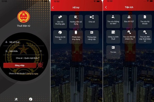 Ứng dụng thuế điện tử eTax trên điện thoại di động