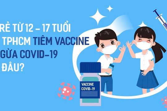 Trẻ từ 12-17 tuổi ở TPHCM tiêm vaccine ngừa COVID-19 ở đâu?