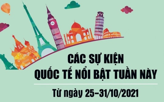 Dự kiến các sự kiện quốc tế nổi bật tuần từ ngày 25/10 đến 31/10/2021