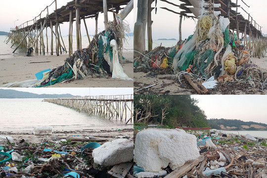 Ảnh: Bãi biển Cô Tô thơ mộng bị rác thải đại dương bao vây tứ bề