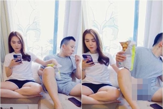 Ngọc Trinh chộp thẳng vùng nhạy cảm Vũ Khắc Tiệp