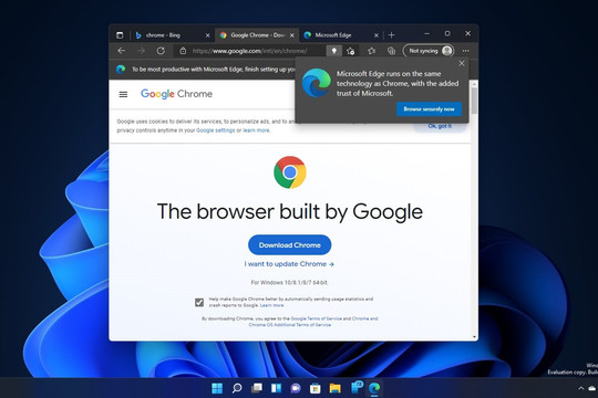 Microsoft Edge ngăn người dùng tải xuống Google Chrome