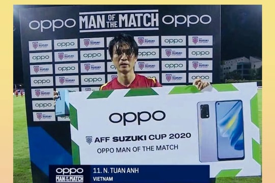 Khuôn mặt khi nhận giải "cầu thủ xuất sắc nhất trận" của Tuấn Anh khiến MXH "dậy sóng"