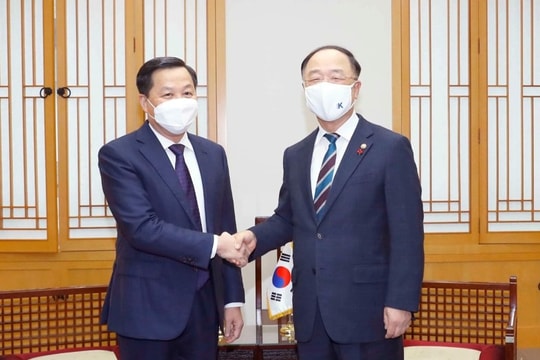 Phó Thủ tướng Lê Minh Khái hội đàm với Phó Thủ tướng Hàn Quốc Hong Nam Gi