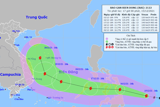 Tin bão gần Biển Đông (bão RAI) và các chỉ đạo ứng phó