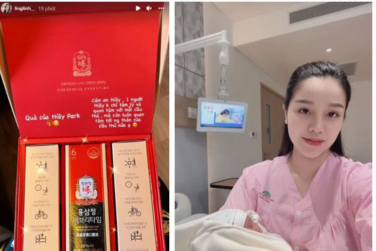 HLV Park Hang-seo gửi thuốc bổ tặng vợ Bùi Tiến Dũng mới sinh con gái