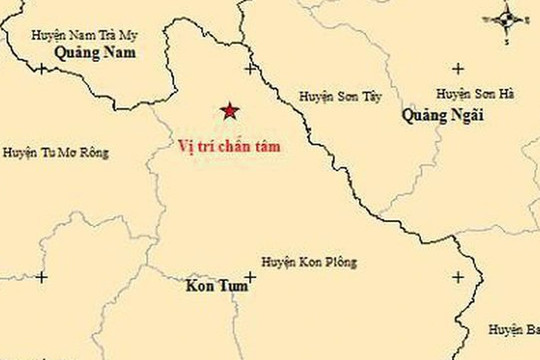 Một buổi sáng xảy ra 5 trận động đất tại Kon Tum