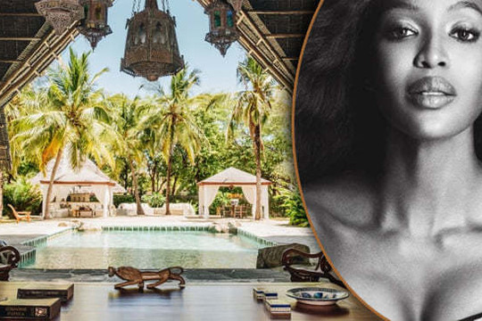 'Báo đen' Naomi Campbell khoe nhà đẹp như resort 5 sao giữa châu Phi