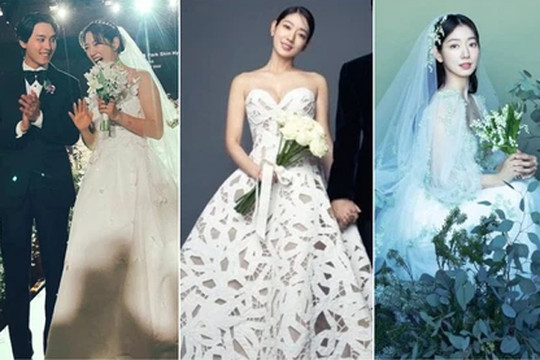 3 bộ váy cưới giấu bụng bầu của Park Shin Hye: Một thiết kế tưởng xuyên thấu tột cùng nào ngờ lại "kín như bưng"